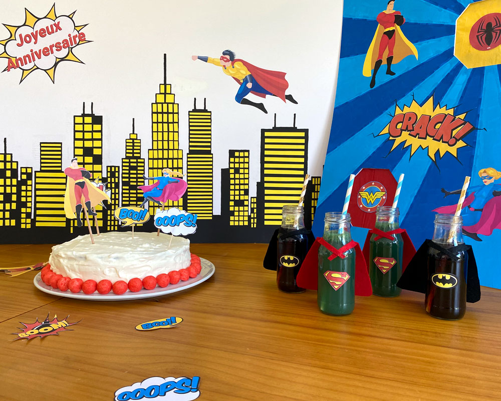 Anniversaire SuperHéros: Jeux et Décorations à imprimer - Birthday