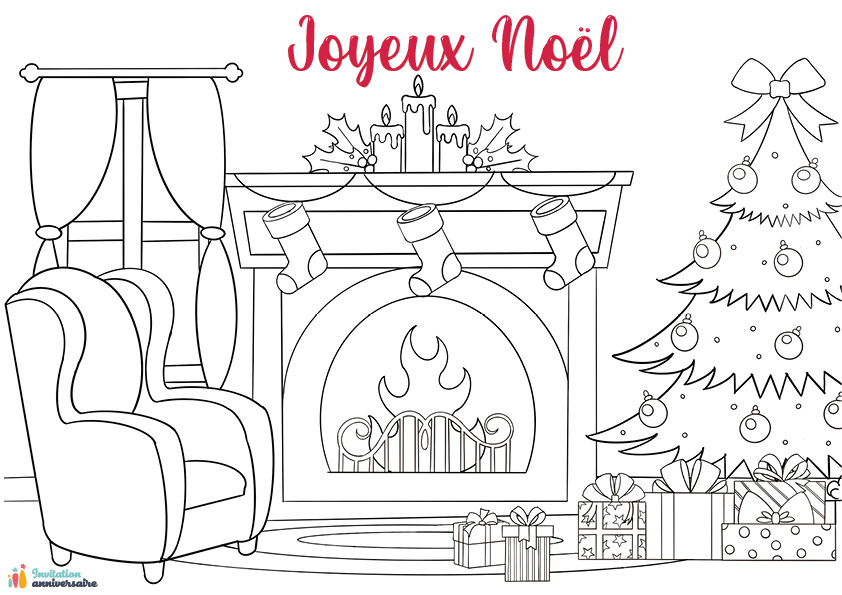 Coloriages et autres jeux de Noël gratuits à imprimer - Invitation  Anniversaire