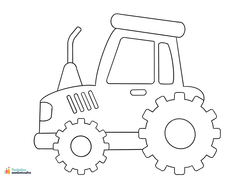 Coloriage Tracteur Facile Maternelle 2 Ans Dessin Facile à imprimer