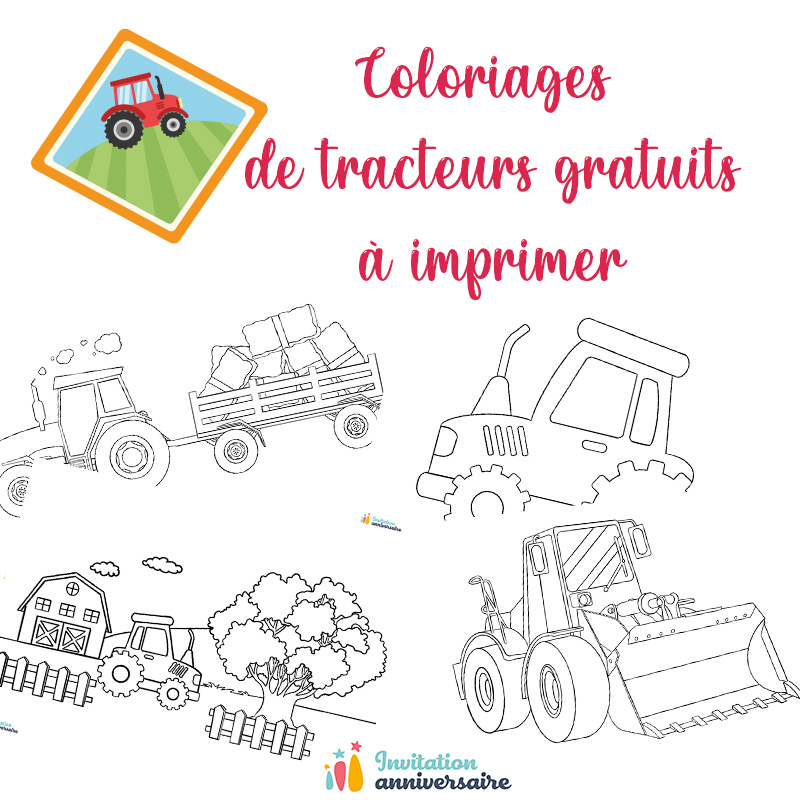Coloriage d'un tracteur en action