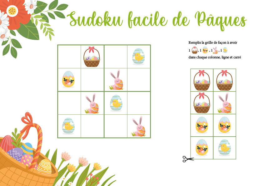 Sudoku de Noël - Un Anniversaire en Or - Jeu enfant gratuit à imprimer