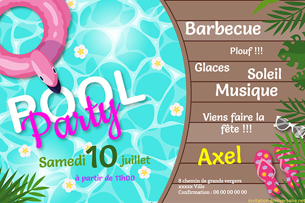 Pool party flamand rose