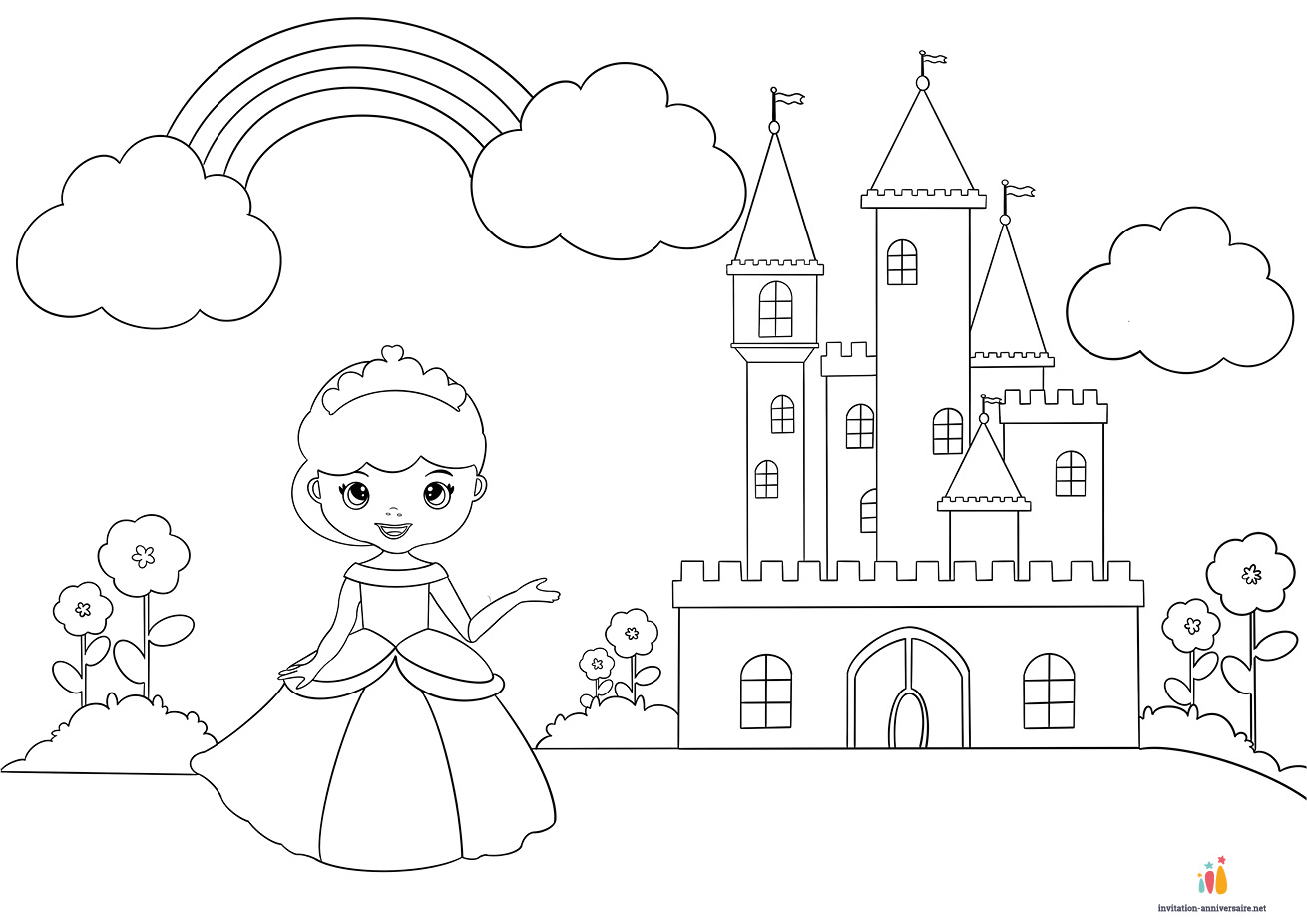 Coloriage Carte D'anniversaire 1 - Dessin gratuit à imprimer